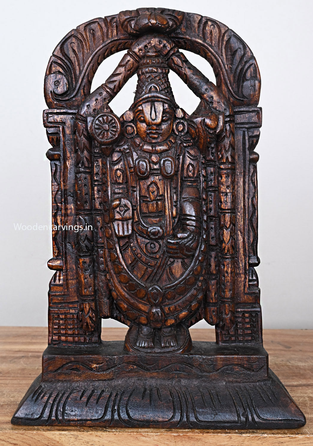 wooden balaji statue