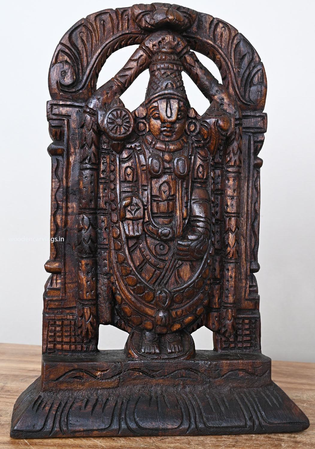 Wooden Lord Balaji Statue with Elementary Design 15