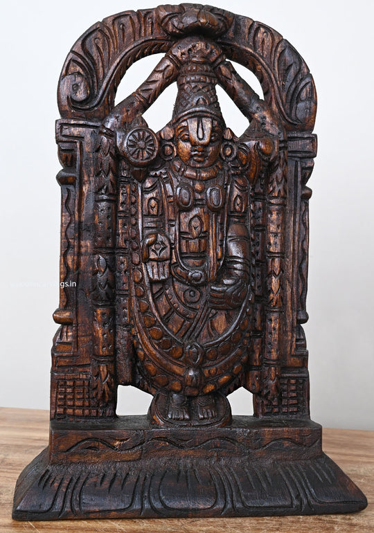 Wooden Lord Balaji Statue with Elementary Design 15