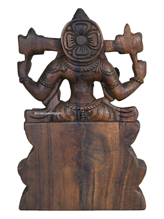 Wood Blessing Lord Vishnu Light Weight Sculpture 12"