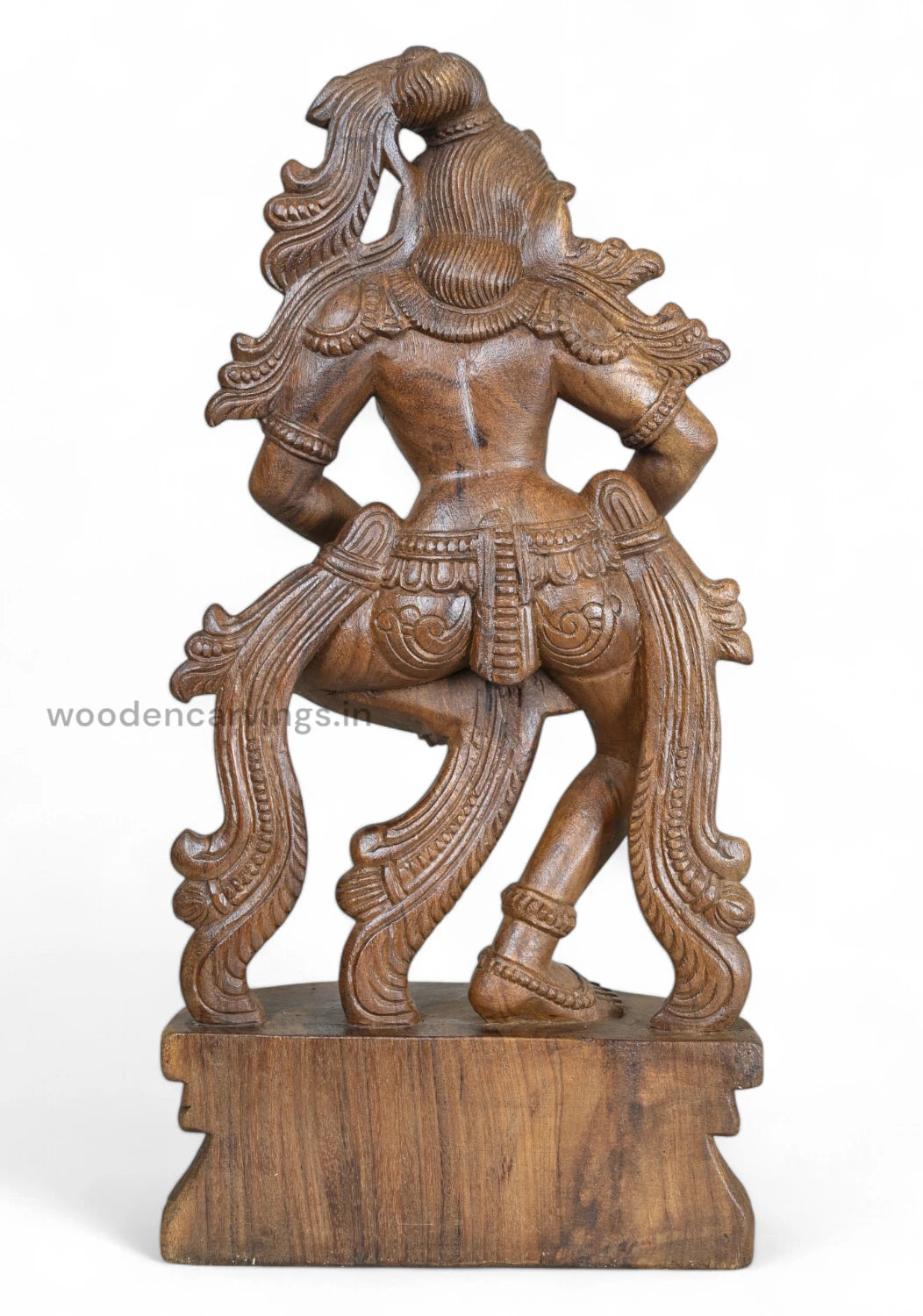 Elegant Standing Apsara Wood Sculpture 25"