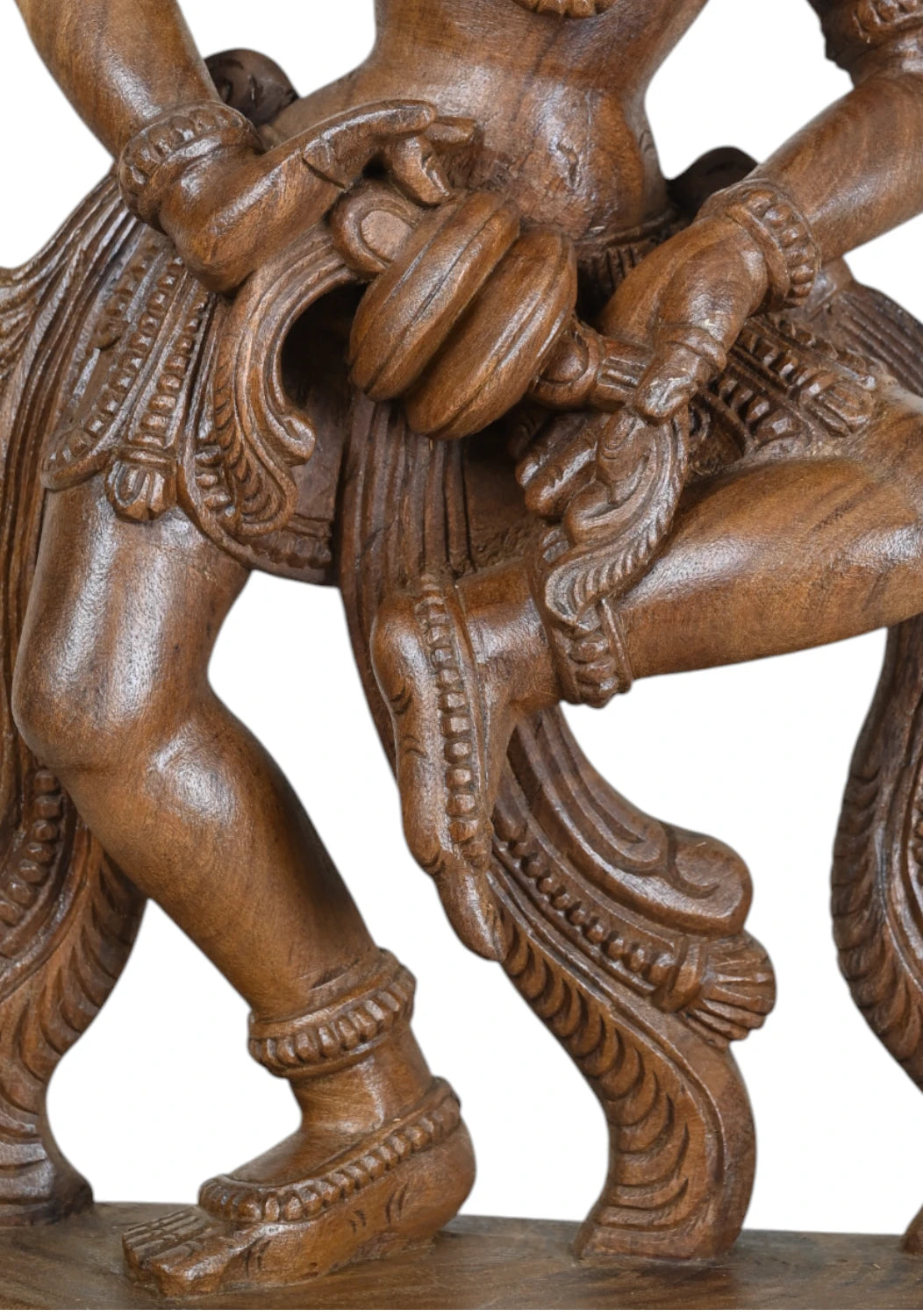 Elegant Standing Apsara Wood Sculpture 25"