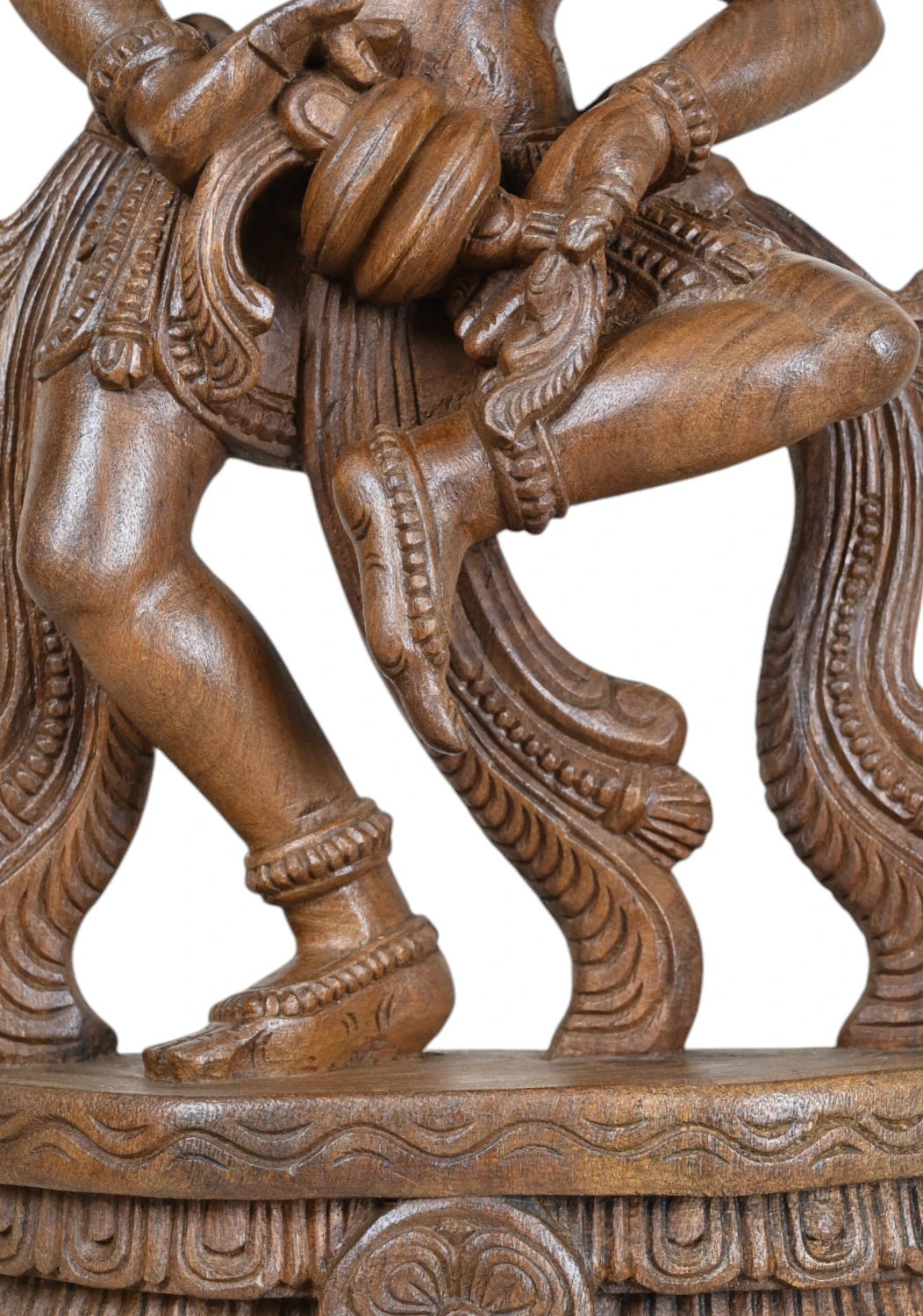 Elegant Standing Apsara Wood Sculpture 25"