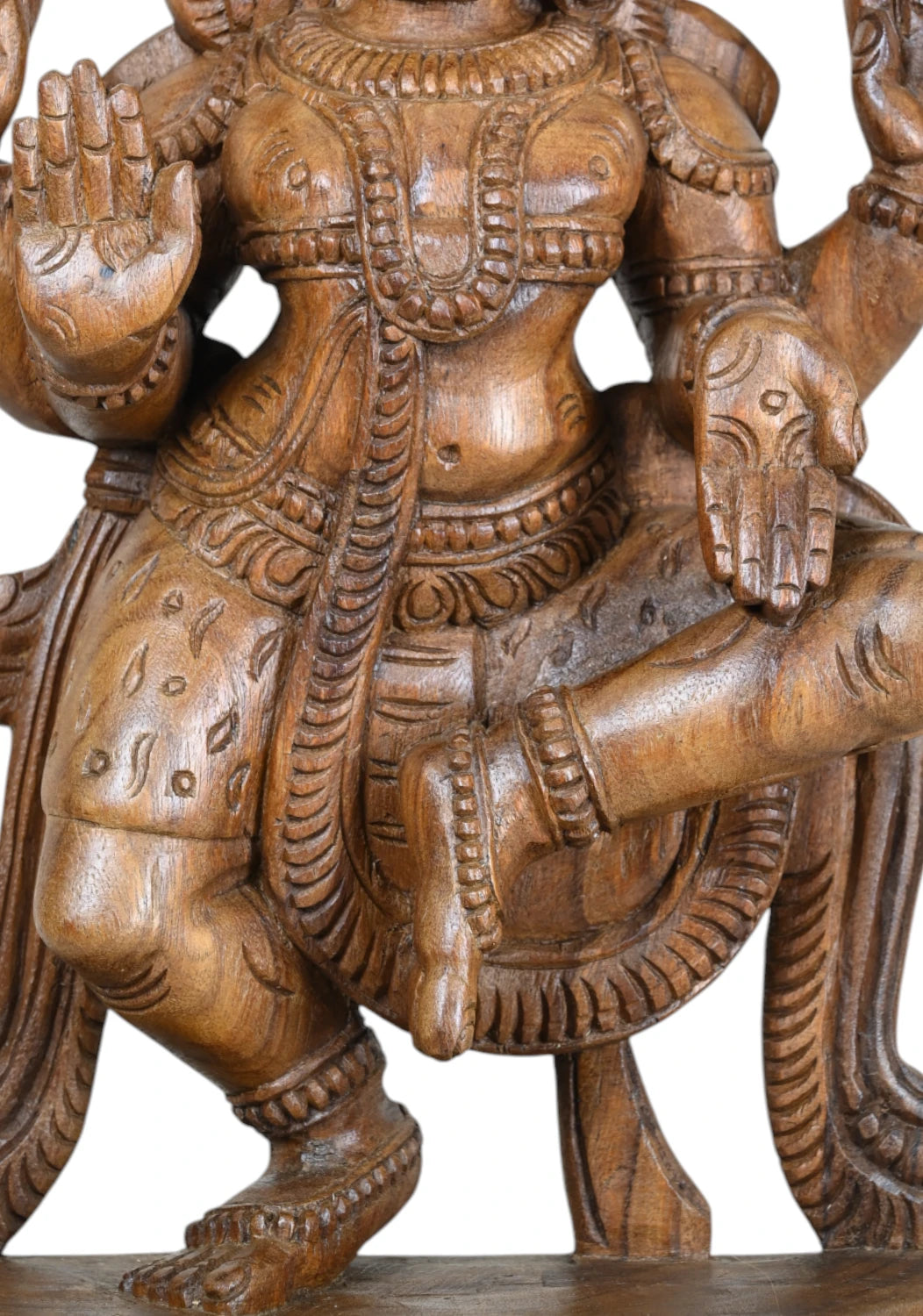 Wood Blessing Lord Shiva Standing Sculpture 24"