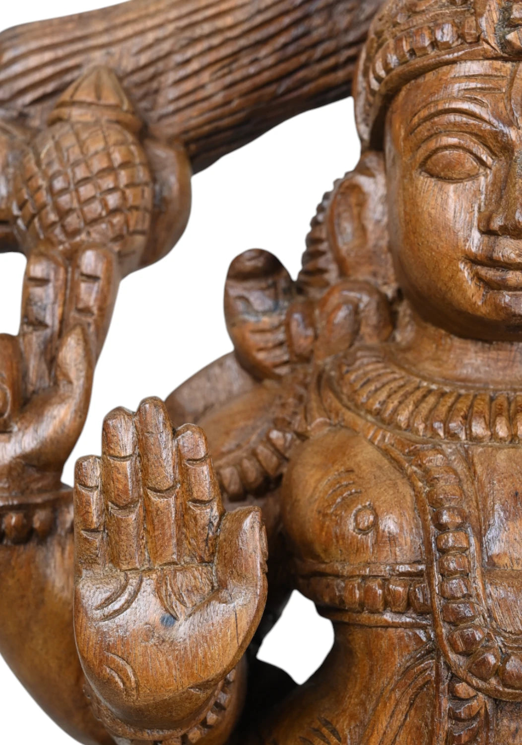 Wood Blessing Lord Shiva Standing Sculpture 24"