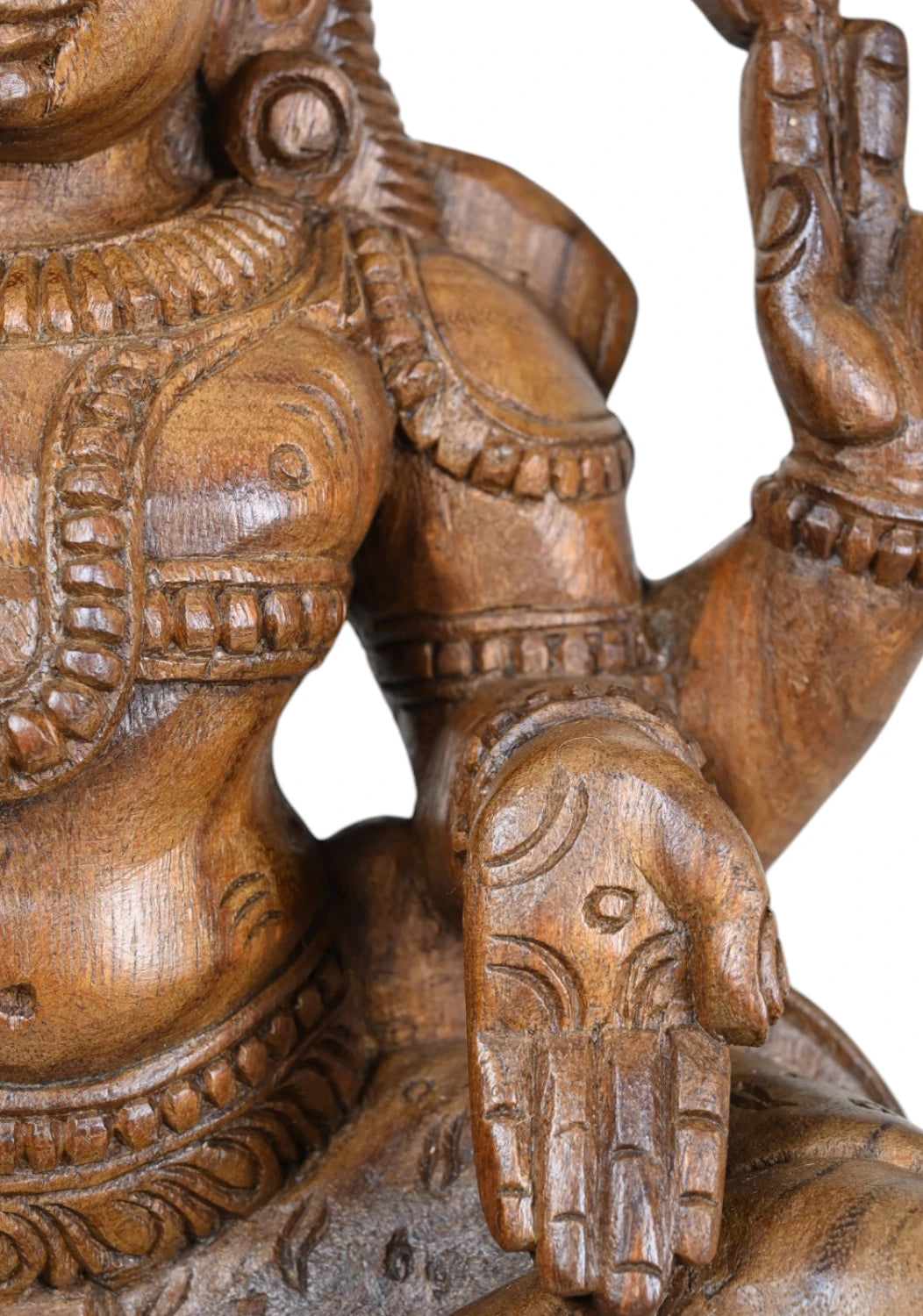 Wood Blessing Lord Shiva Standing Sculpture 24"