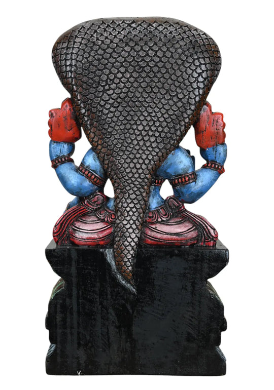 Lord Vishnu Seated on Adisesha with Holding Gada 24"