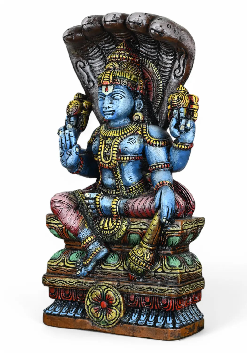 Lord Vishnu Seated on Adisesha with Holding Gada 24"