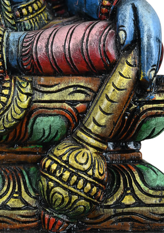 Lord Vishnu Seated on Adisesha with Holding Gada 24"