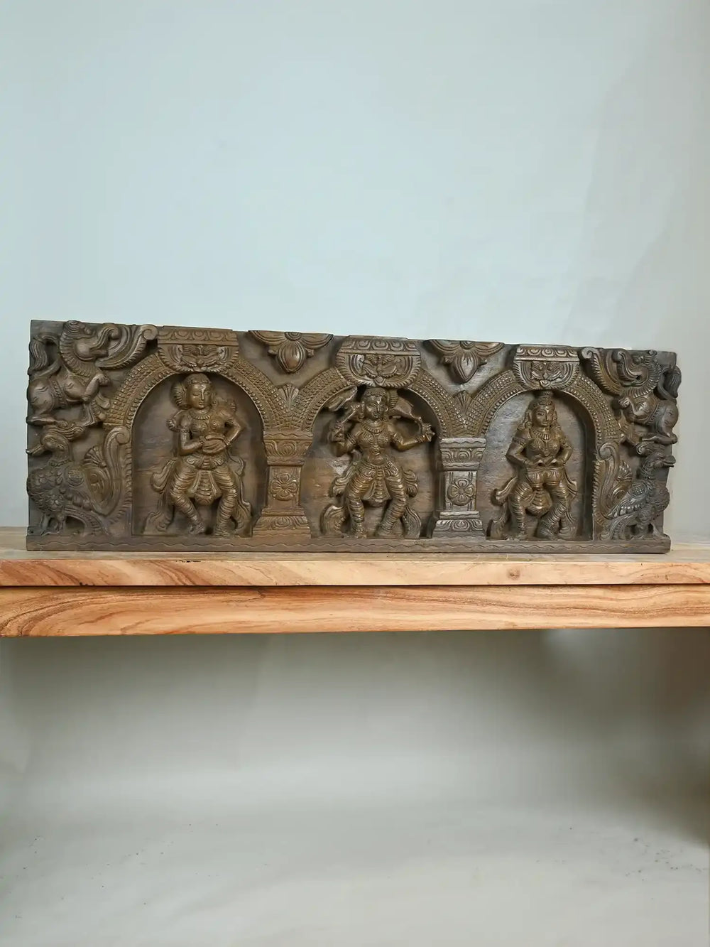 Wooden Apsara wall panel