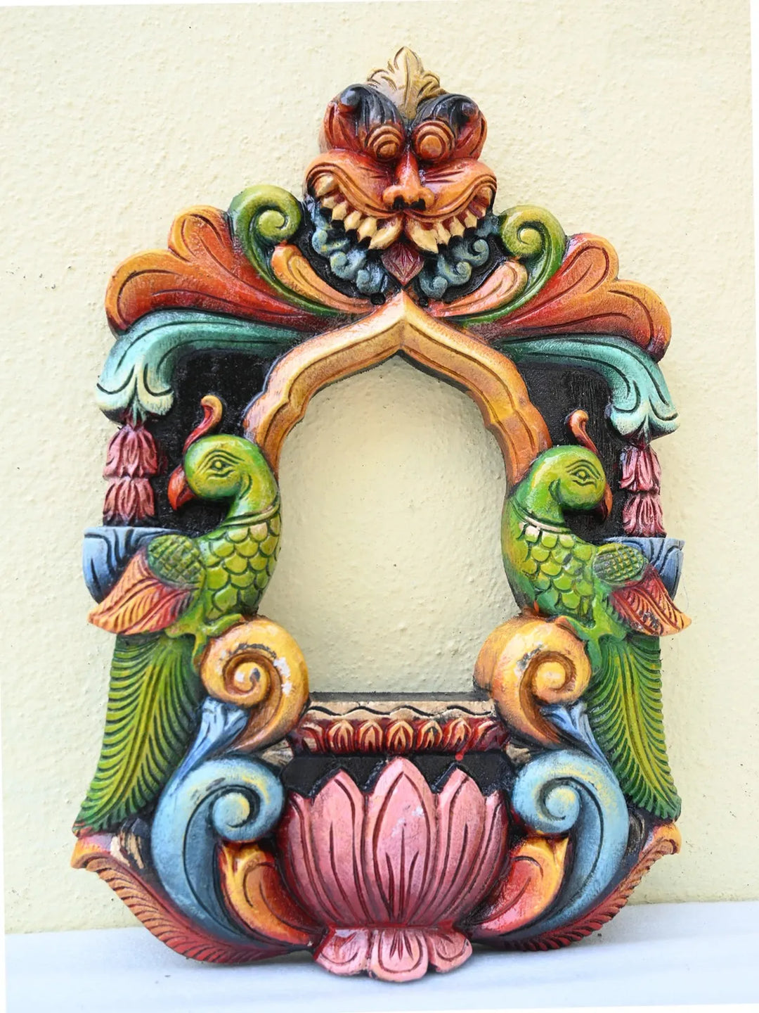 Traditional Lotus Lamp Stand wooden Wall Art-18'