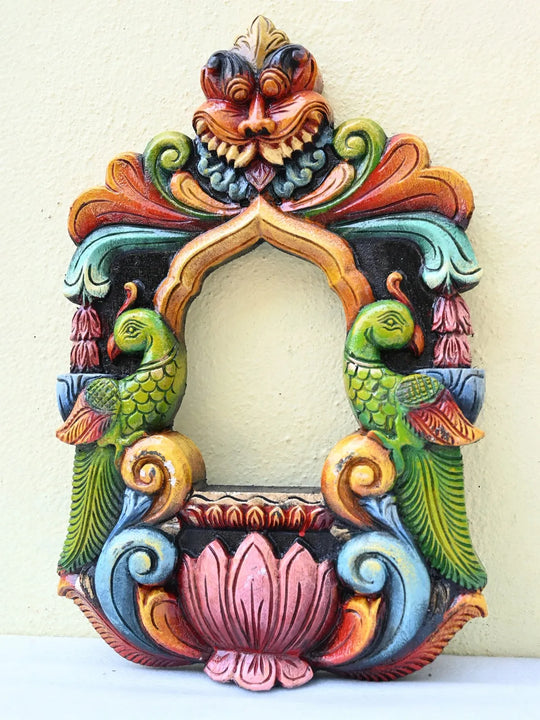 Traditional Lotus Lamp Stand wooden Wall Art-18'