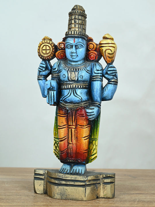 Maha Vishnu wooden Wall Hanging - 12"