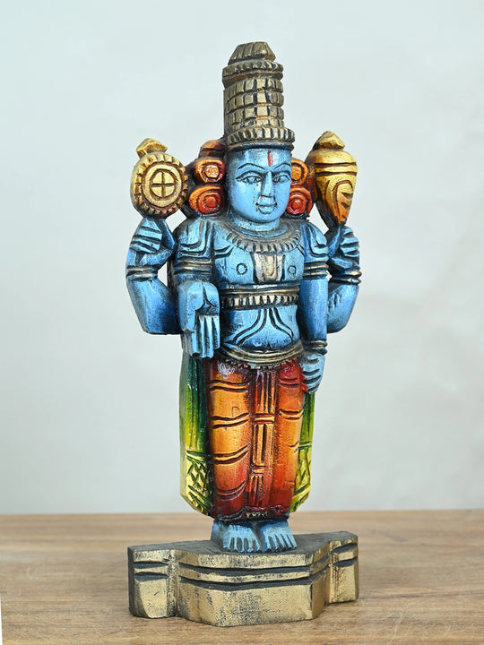 Maha Vishnu wooden Wall Hanging - 12"