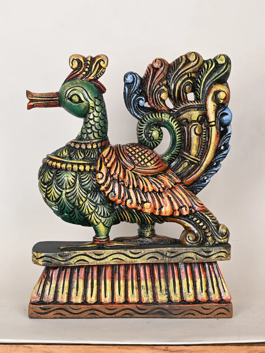 Vibrant Colored Pair of Hamsa Birds 15"