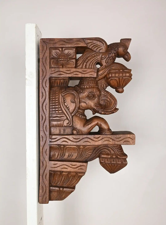 Paired Wall Bracket Of Elephant 15"