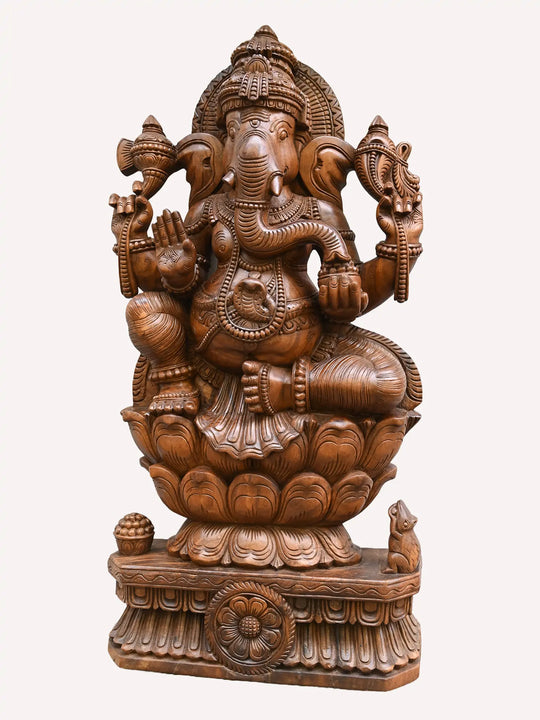 Wooden statue of Lord Ganesha