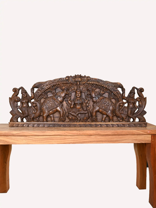Wooden panel of Gajalakshmi