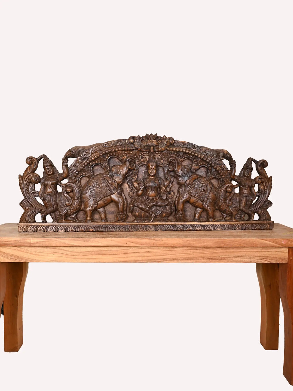 Wooden panel of Gajalakshmi