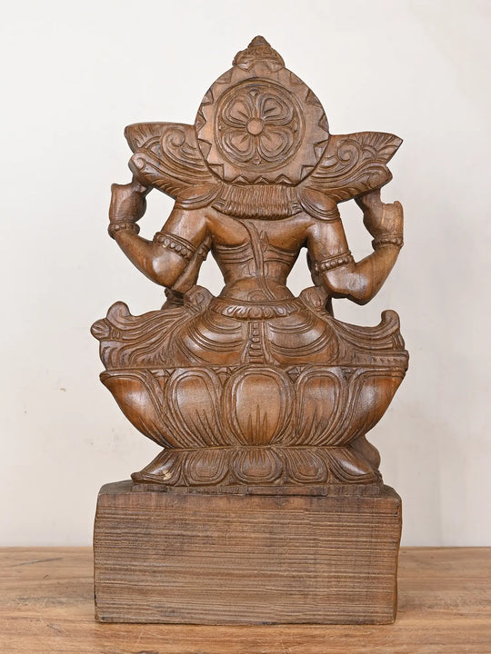 Teakwood Goddess Mahalakshmi Statue 18"