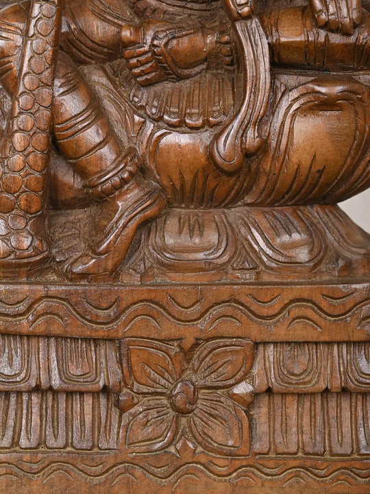 Teakwood Goddess Mahalakshmi Statue 18"