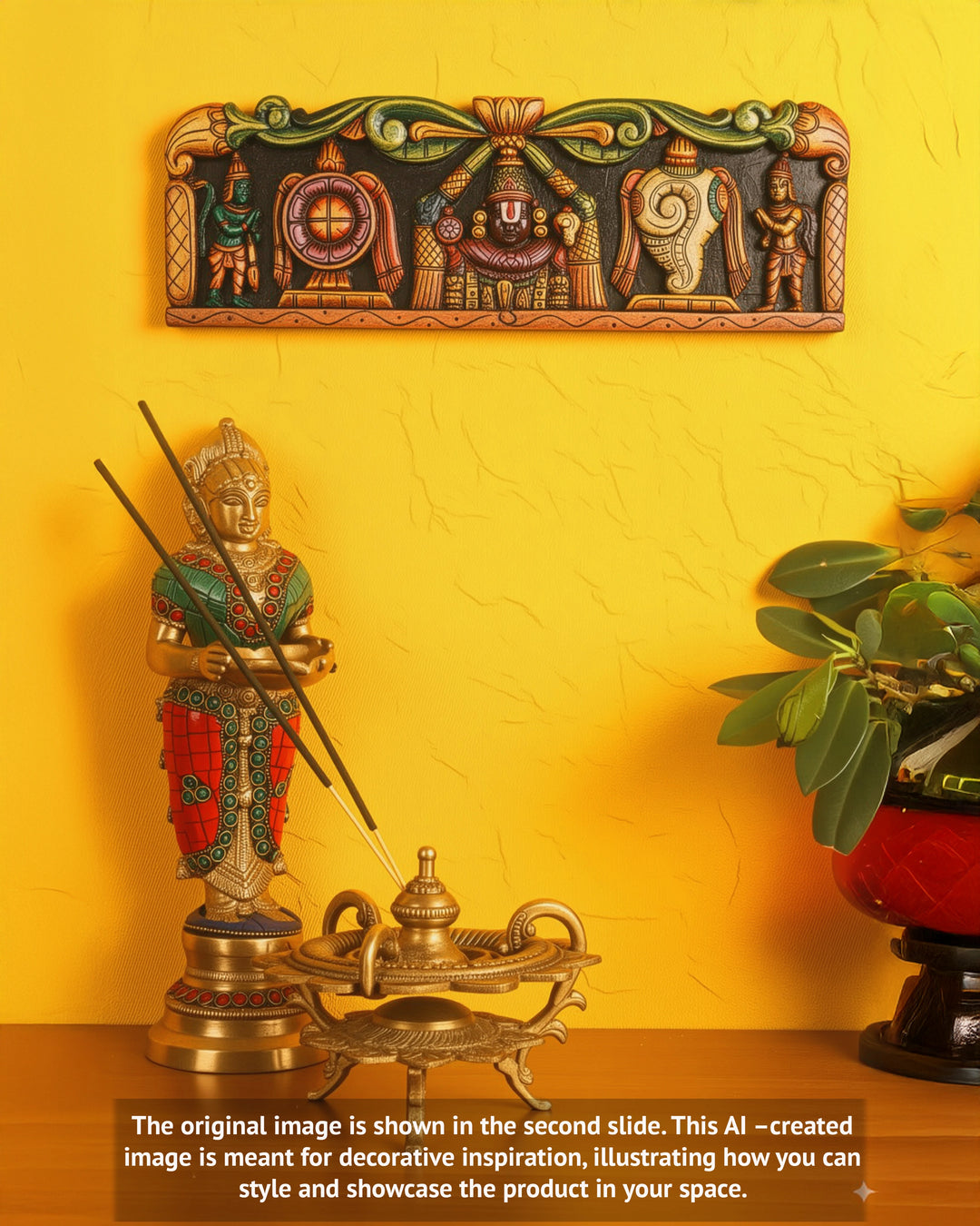 Tirumala Balaji Coloured Floral Design panel 36"