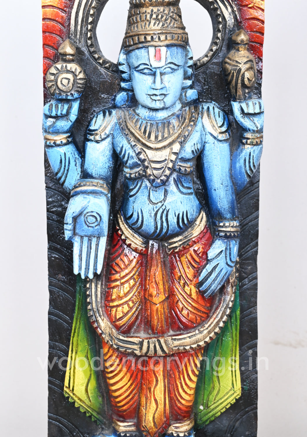 Maha Vishnu - Blue Wooden