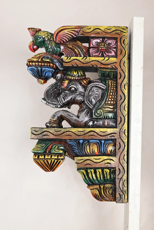 15"Multicolored Pair Of Elephant Bracket