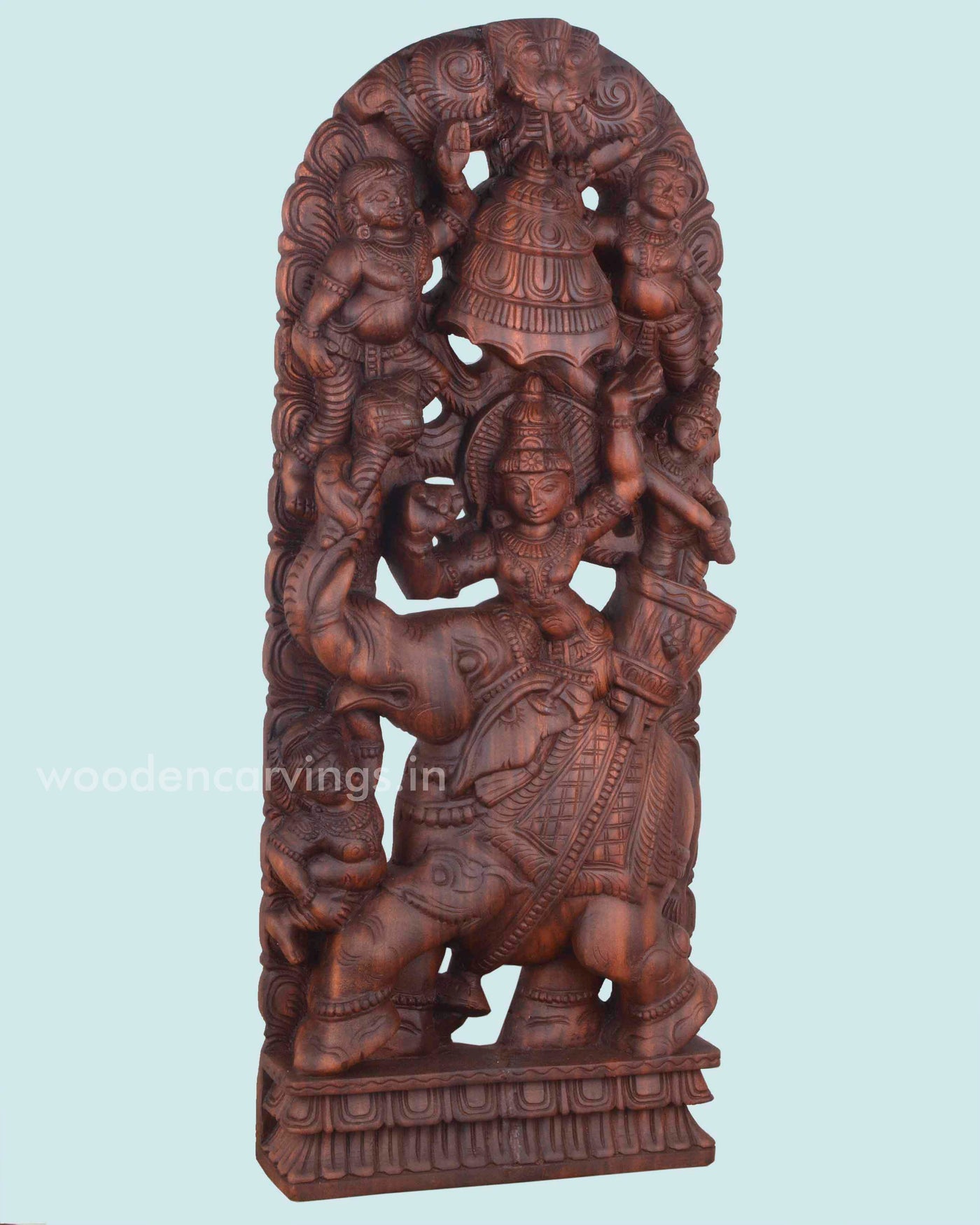 Wooden Raj Bhavani wall Mount sculpture 36"