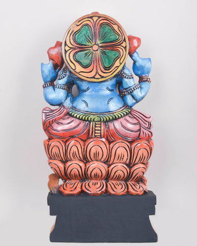 God Ganesha Fine Sky Blue Colour Finishing Sculpture 24"