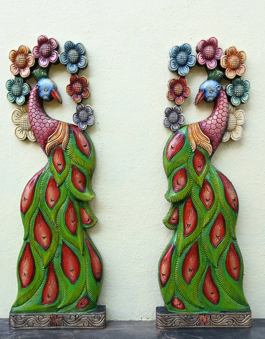 Wooden Peacock Wall Frame