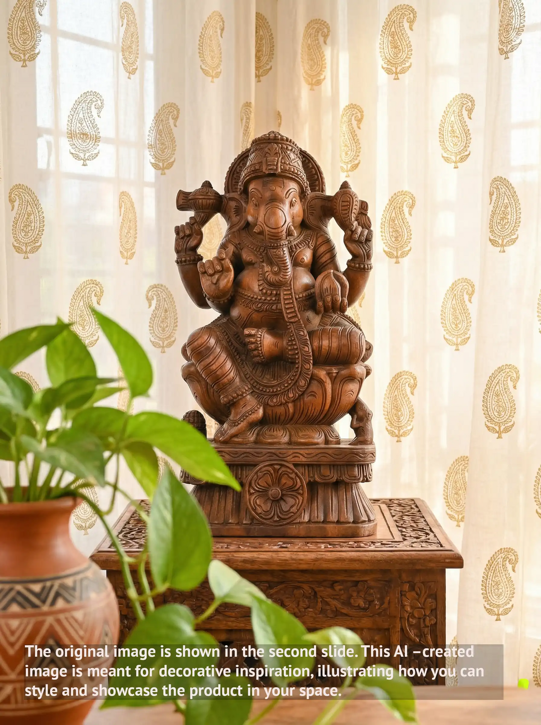 wooden ganesh statue