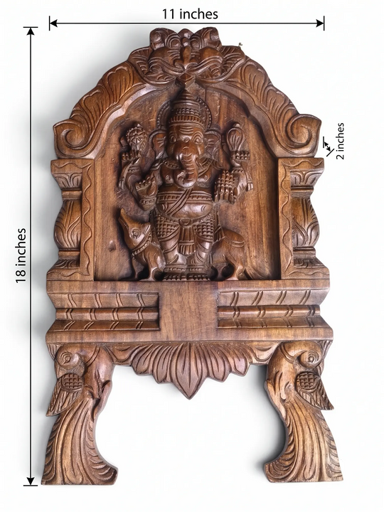 Wooden Ganesh Wall Panel 18"