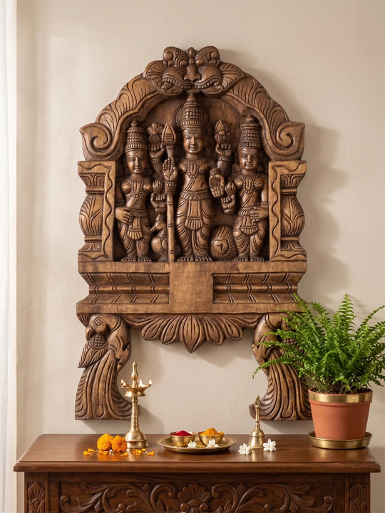 Wooden Murugar Kavadi Panel 18"