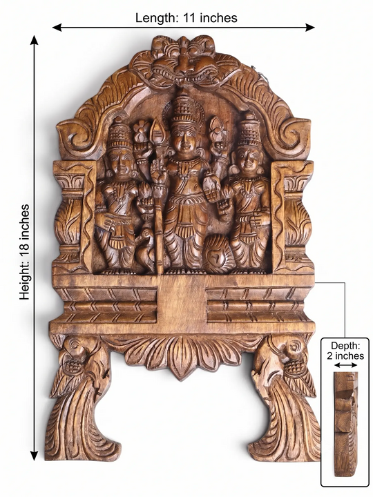 Wooden Murugar Kavadi Panel 18"