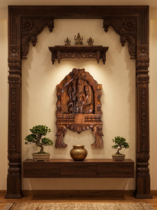 Lord Murugan Kavadi Wooden Panel "18