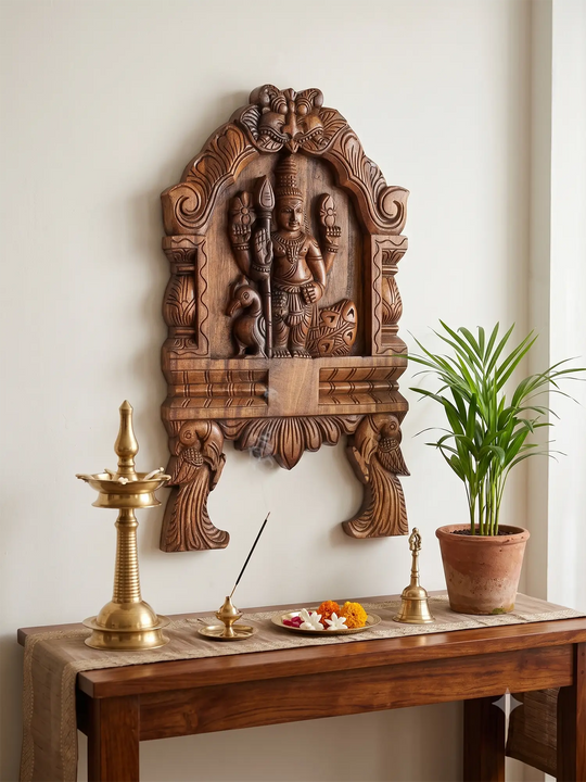 Lord Murugan Kavadi Wooden Panel "18
