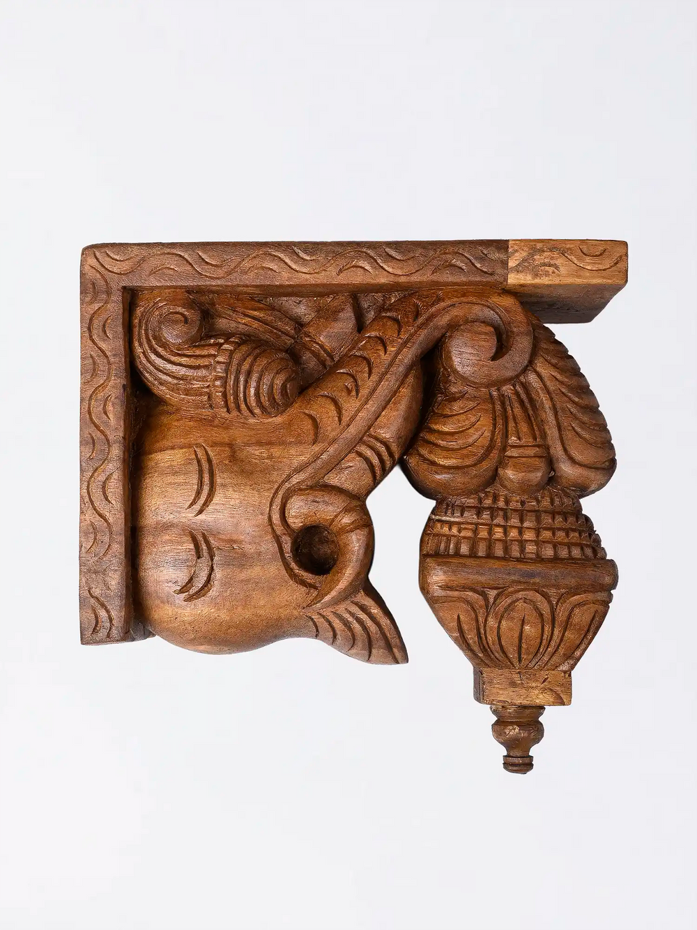 Decorative Wooden Yaali Corbels - Architectural Wall Brackets 9"