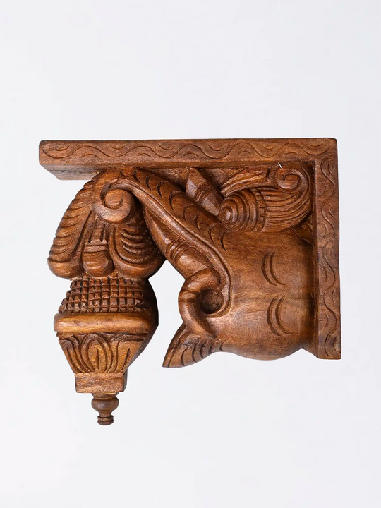 Decorative Wooden Yaali Corbels - Architectural Wall Brackets 9"