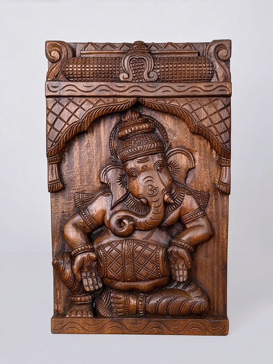Lord Ganesha Playing Mridangam Wall Decor