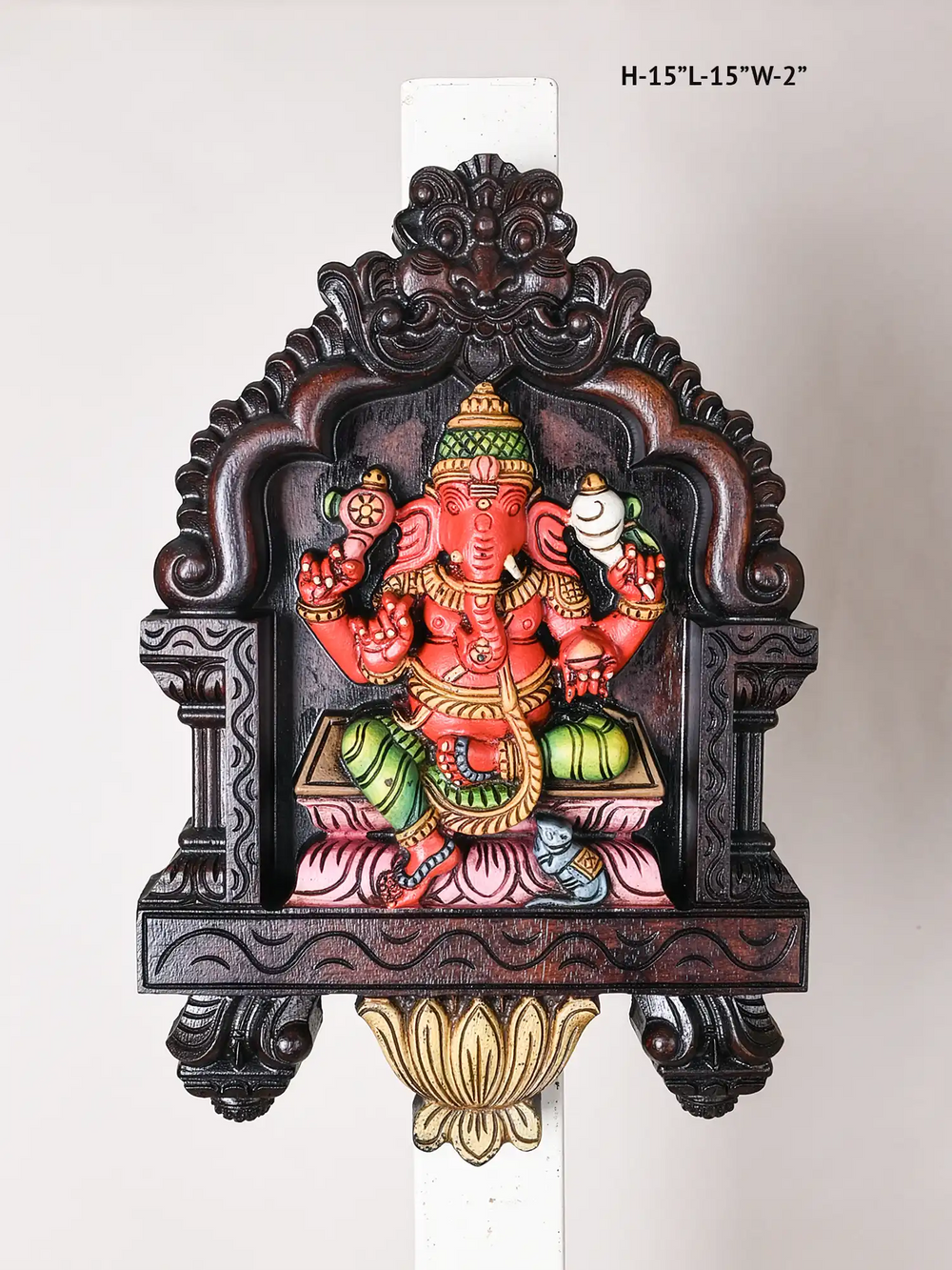 wooden ganesh wall mount