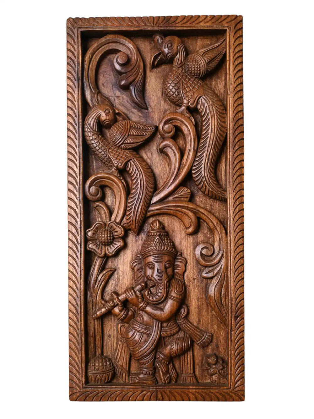 wooden ganapathi wall mount