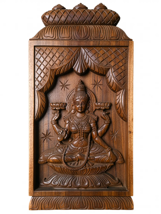  wooden goddess Mahaakshmi wall mount 