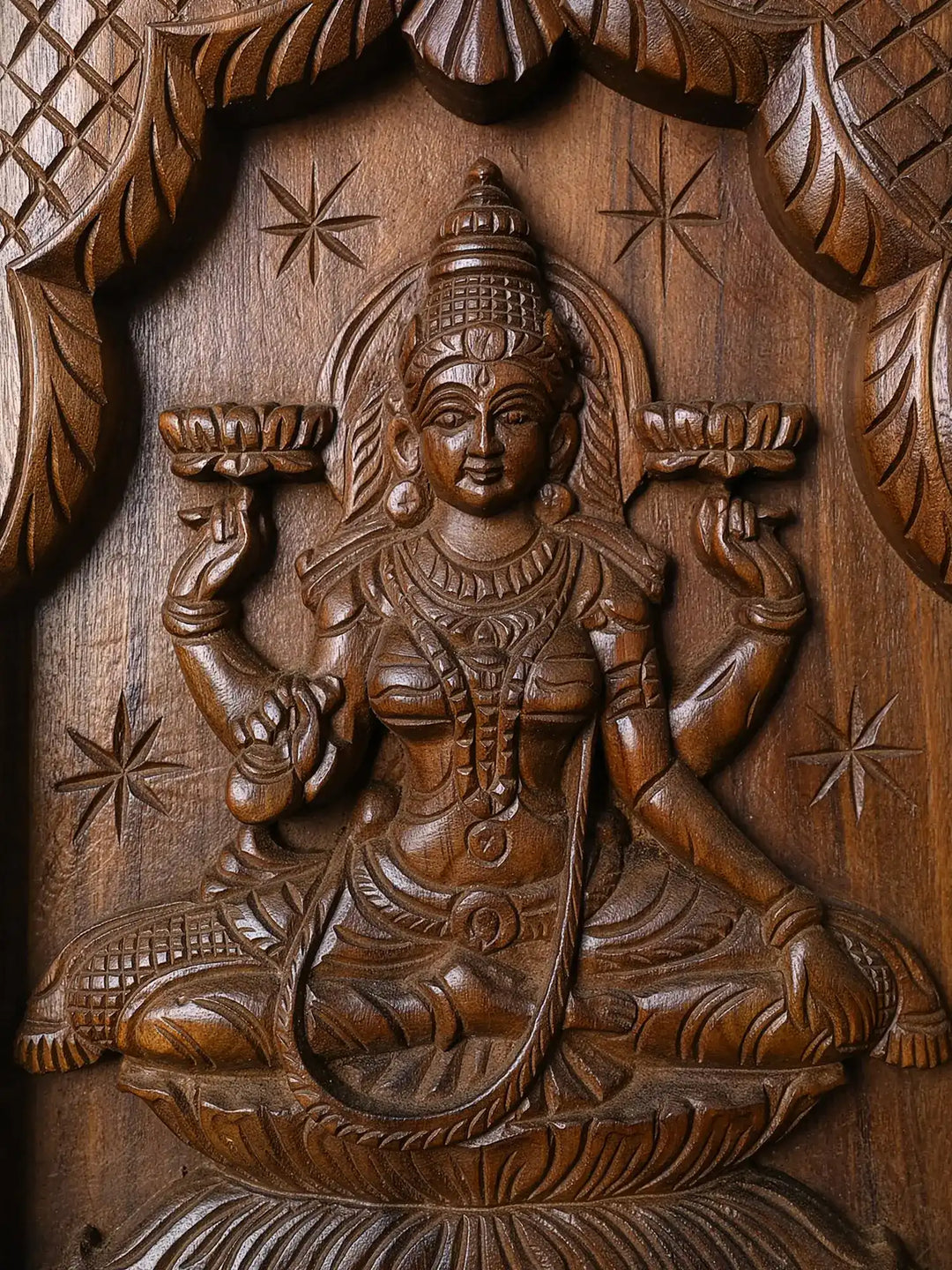  wooden goddess Mahaakshmi wall mount 