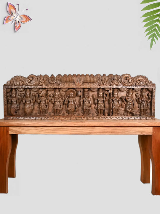Wooden Dasavatara panel