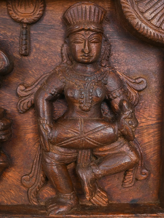 Godess Lakshmi, Saraswaathi and Lord Ganesh Panel 36"