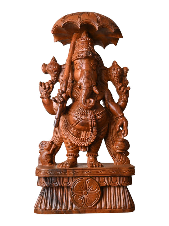 Umberalla Ganesh and holding Water Vessel 24"