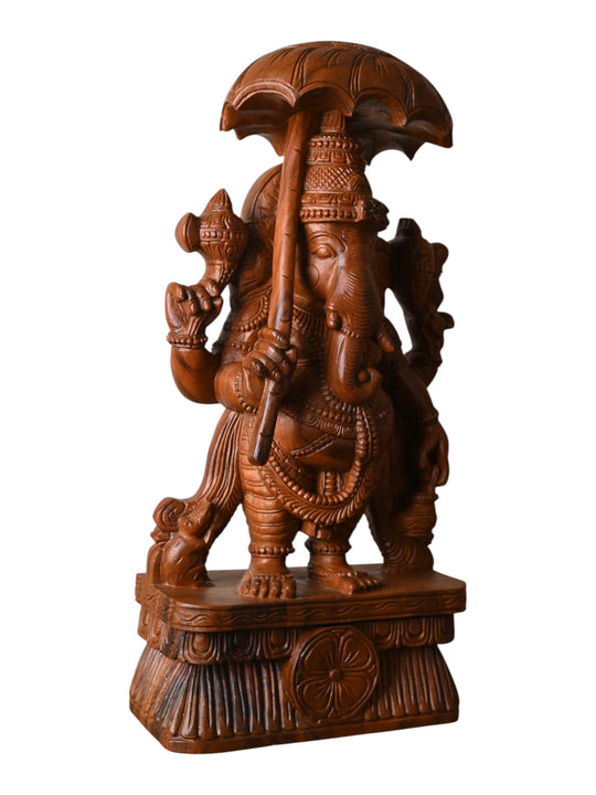 Umberalla Ganesh and holding Water Vessel 24"