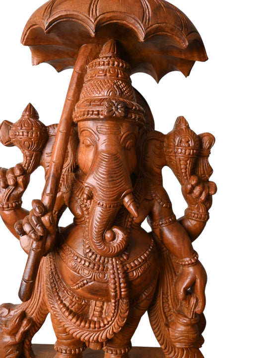Umberalla Ganesh and holding Water Vessel 24"
