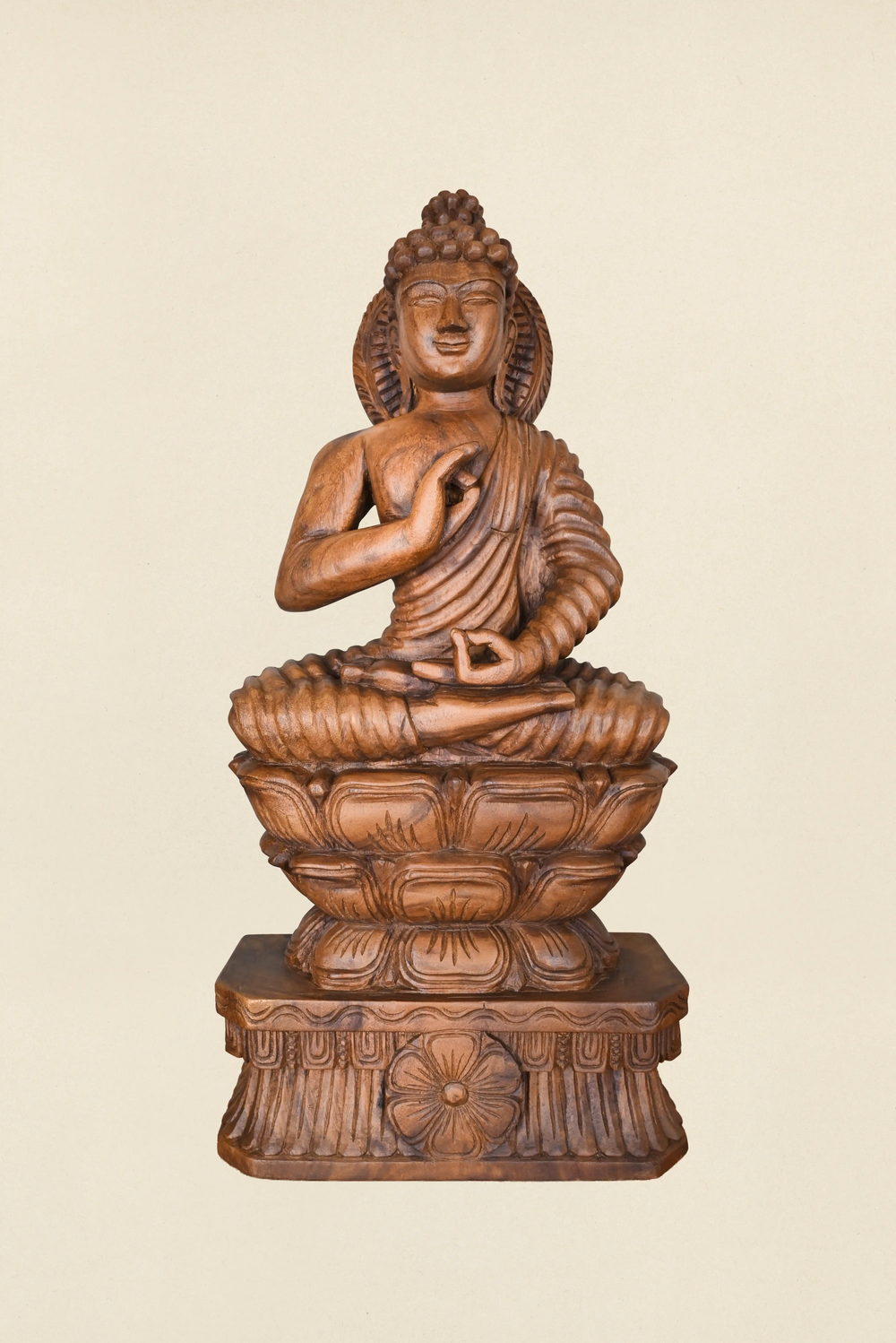 Wooden 3ft Gowthama Buddha statue